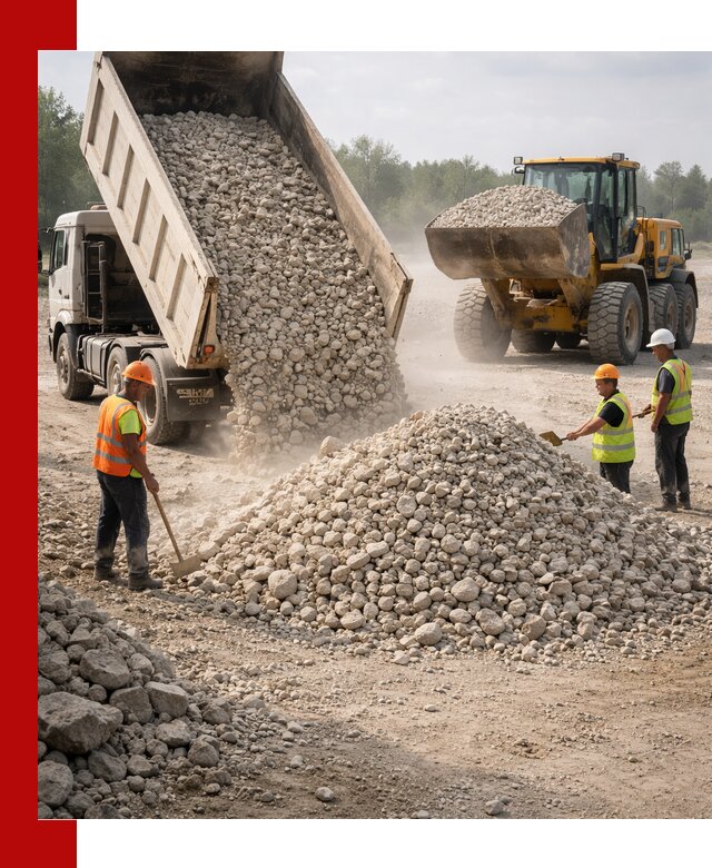 Доставка известнякового щебня фр. 40-70 в Югорске