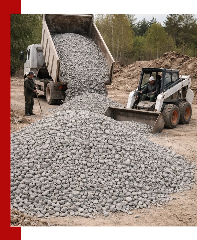 Доставка доломитового щебня в Югорске напрямую от карьера