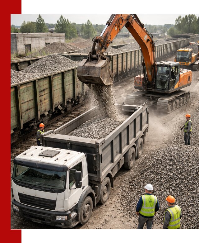 Железнодорожный щебень фракция 25–60 для поставок в Югорске