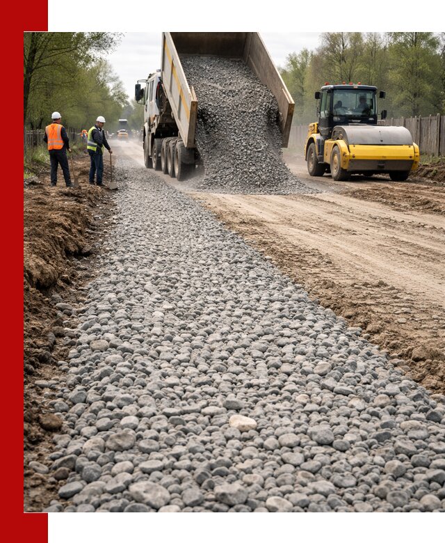 Доставка щебня для отсыпки дорог в Югорске высокого качества
