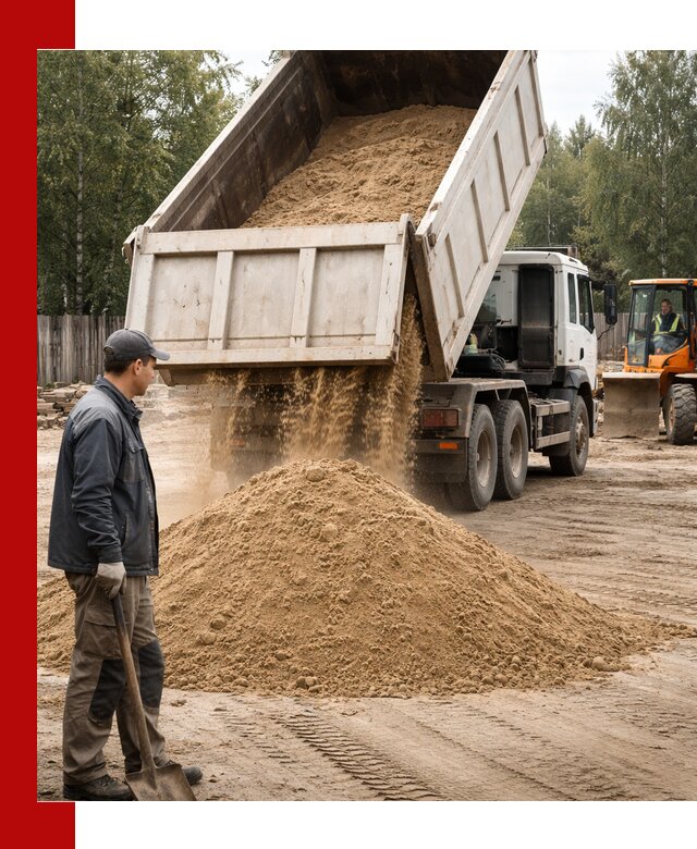 Доставка и продажа песка с разгрузкой в Югорске