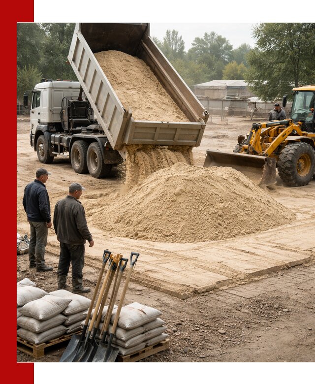 Доставка мытого песка в Югорске с самосвалами по выгодной цене