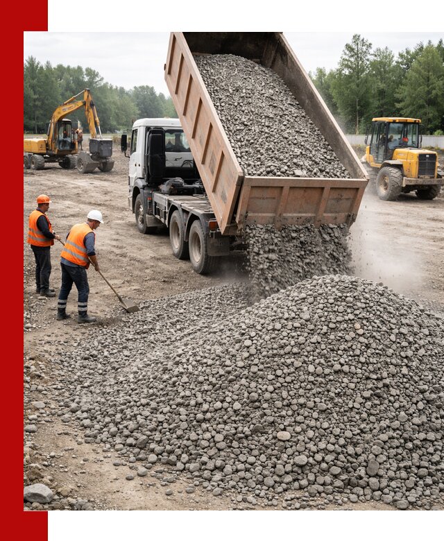 Доставка гравия фракции 40-70 в Югорске оптом и в розницу