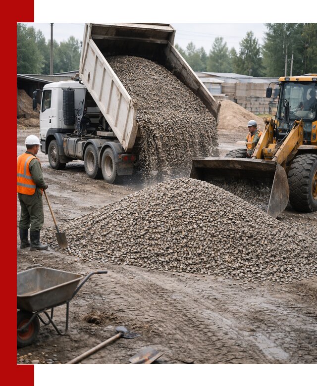 Мытый гравий с доставкой в Югорске от карьера до участка