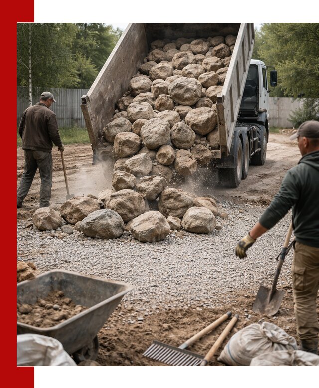 Доставка и укладка булыжника в Югорске