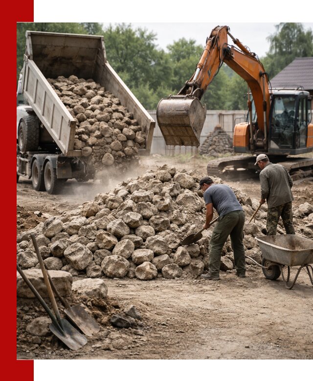 Доставка и разгрузка бутового камня в Югорске