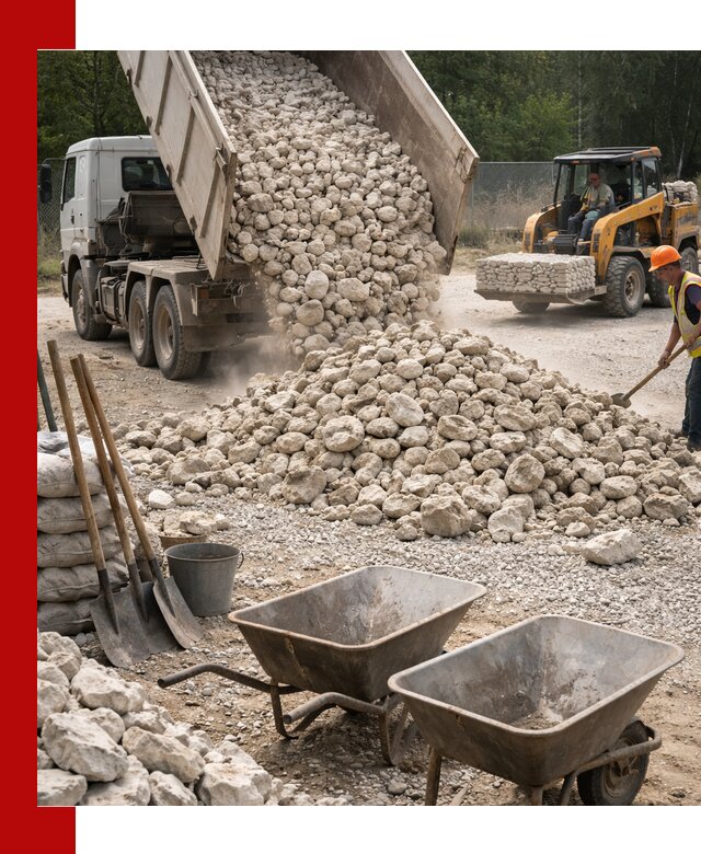 Доставка и продажа бутового известнякового камня в Югорске