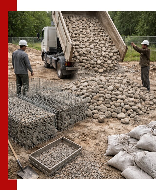 Камень для габионов фракция 70–151 в Югорске