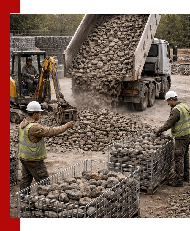 Камень для габионов фракция 100–201 в Югорске