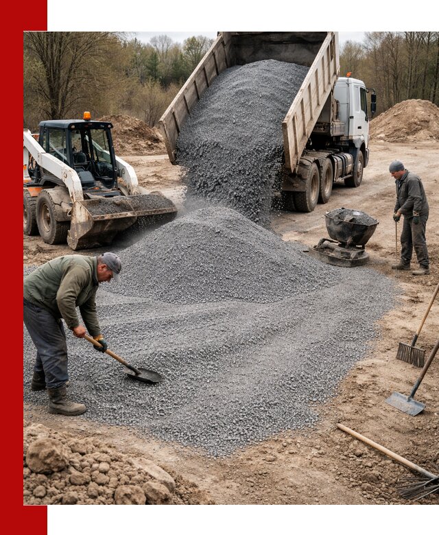 Отсев для подсыпки в Югорске — доставка и подсыпка на участок