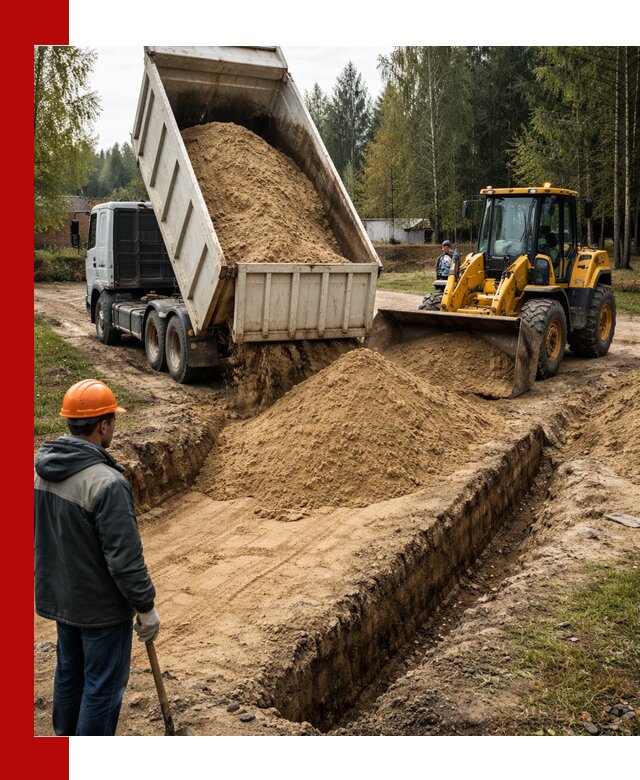 Доставка песчаного грунта в Югорске для строительных работ