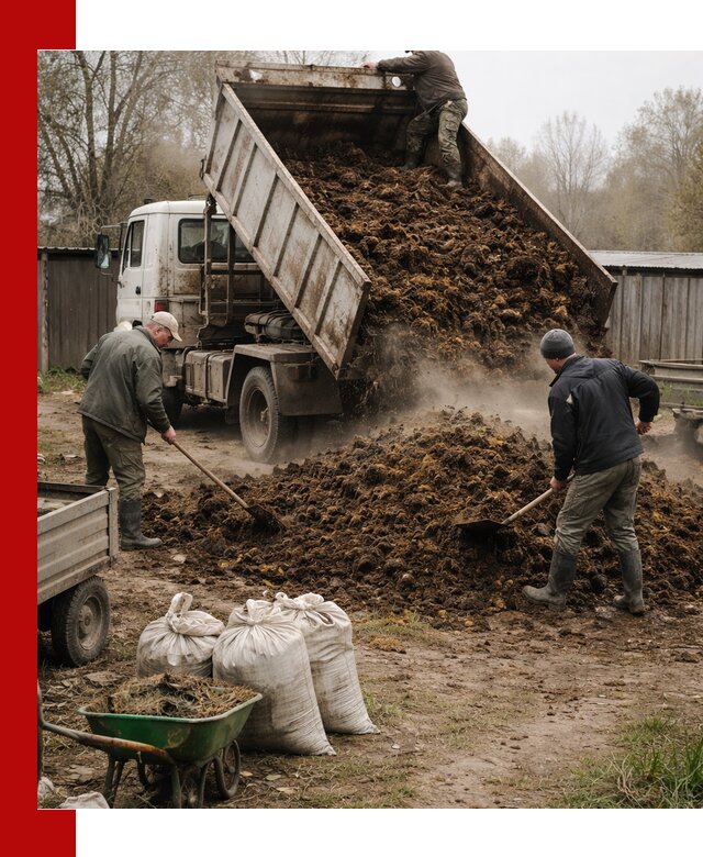 Доставка коровьего навоза самосвалом в Югорске