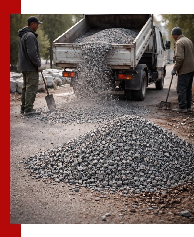 Гранитная крошка для посыпки дорог и тротуаров в Югорске