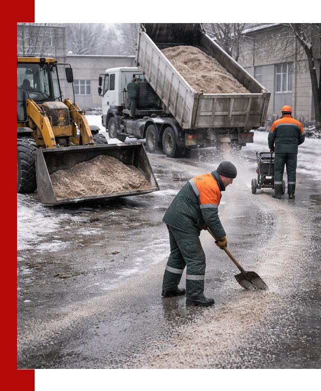 Реагент против гололеда с доставкой и нанесением в Югорске